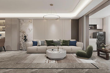 嘉实&middot;万科公园都会128平米程序轻奢气概装修...