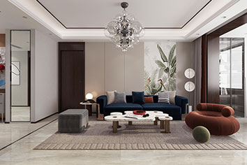 万科翡翠书院142平米现代轻奢气概装修软装效果图