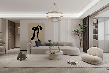 嘉实&middot;万科公园都会130平米现代气概装修软装...